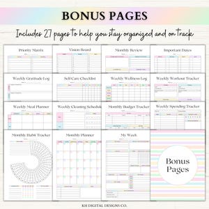 12 Week Planner Printable: Accomplish More in 12 Weeks Than Most Do in a Year (PDF) – Rainbow image 5