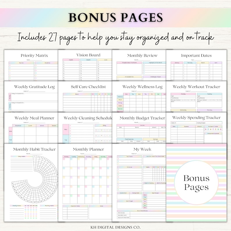12 Week Planner Printable: Accomplish More in 12 Weeks Than Most Do in a Year (PDF) – Rainbow image 5