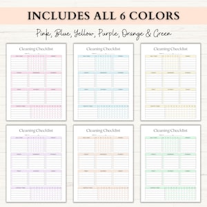 Home Management Binder | Printable Cleaning Schedule | Weekly Meal Planner | Budget Tracker | Household Organizer Checklist | PDF | 6 Colors image 12