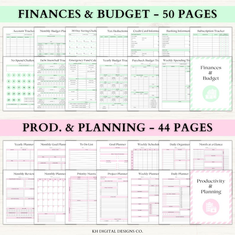 Home Management Binder | Printable Cleaning Schedule | Weekly Meal Planner | Budget Tracker | Household Organizer Checklist | PDF | 6 Colors image 4