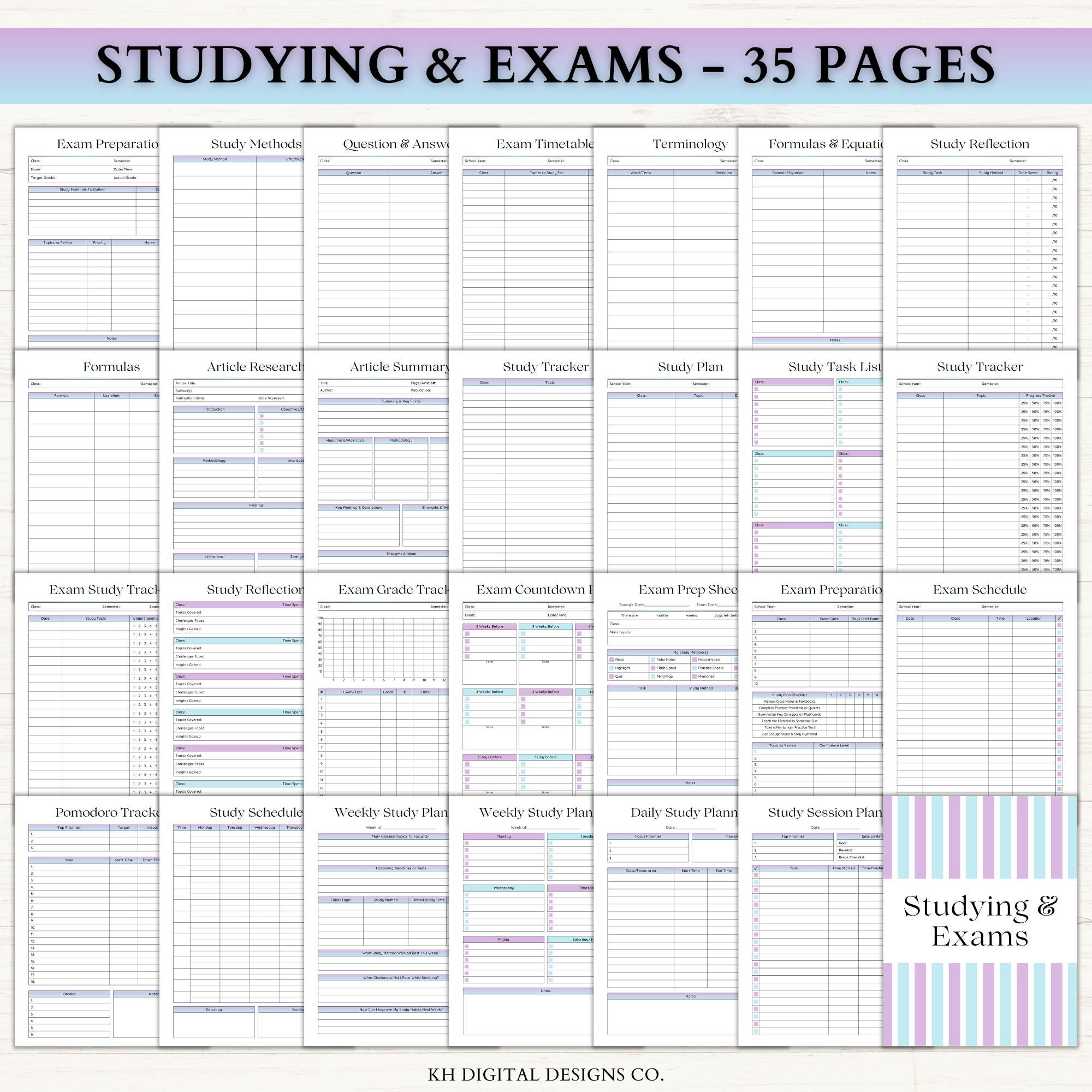 Student Academic Planner Printable | Adhd-friendly High School Planner ...