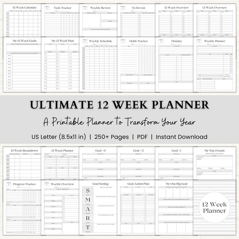 12 Week Planner Printable: Weekly Planning System for Adhd-friendly ...