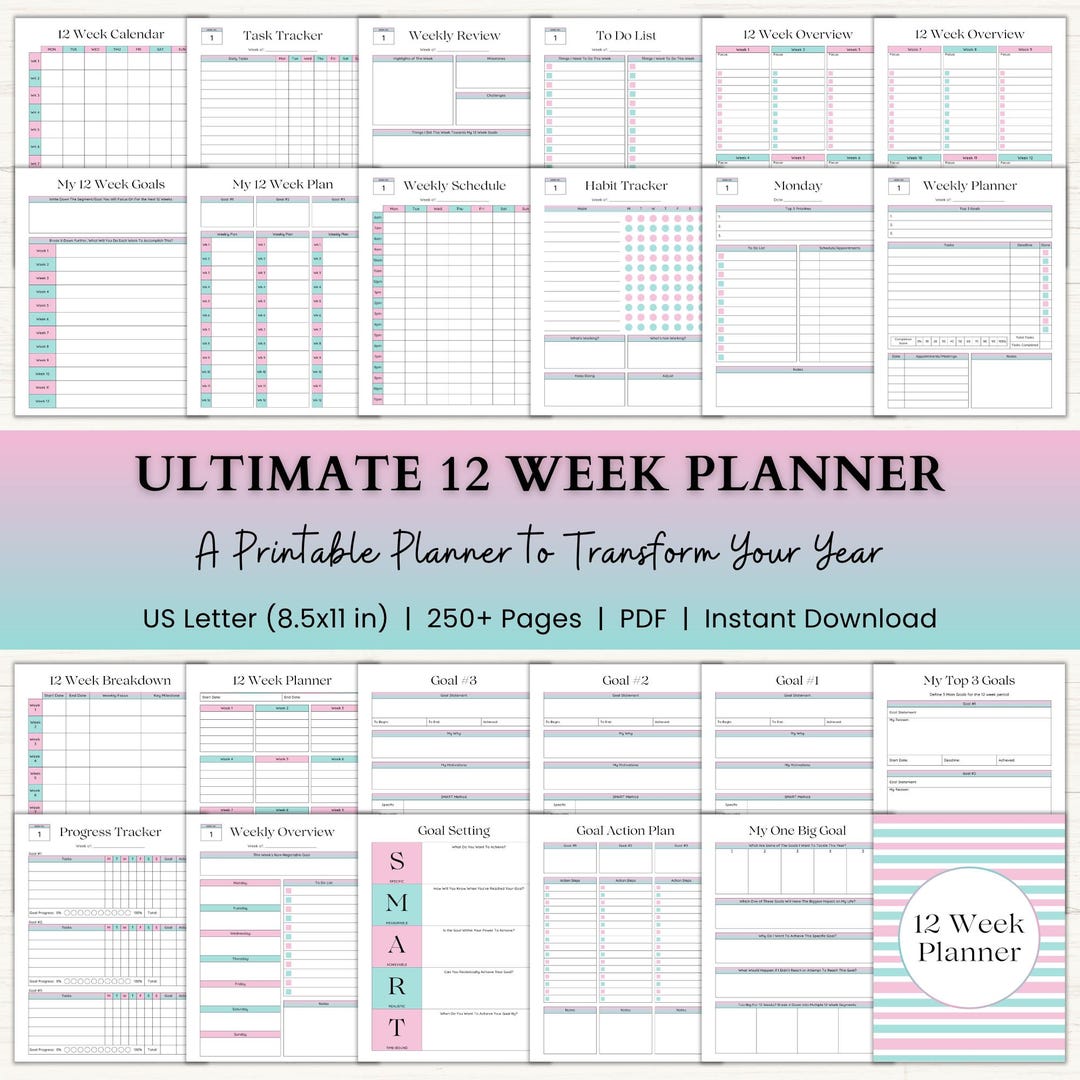 12 Week Planner Printable: Transform Your Next 12 Weeks With ...