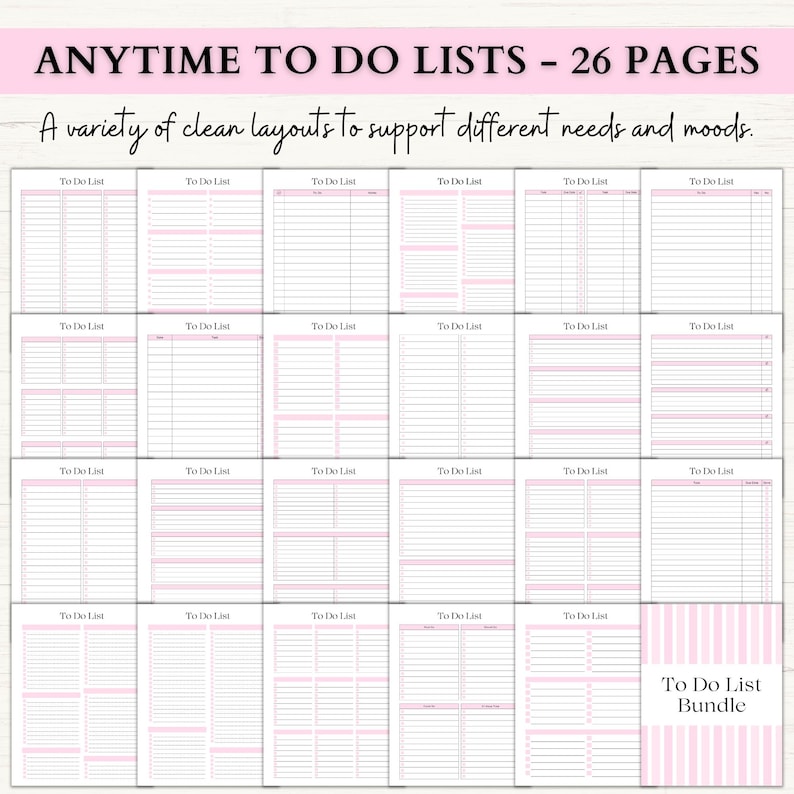 To Do List Printable Bundle | Productivity Planner | Daily, Weekly ...