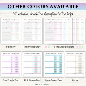 Self Care Planner Printable Bundle | ADHD Mental Health Journal | Anxiety Tracker | Healing & Wellbeing Journal | PDF | Blue Purple imagen 15
