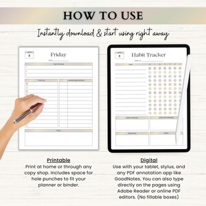 12 Week Planner Printable: Goal-Focused Planning System for Weekly Routines & Daily Progress (PDF) – Boho imagen 7