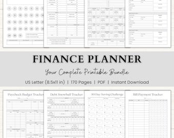 Finance Planner Printable | Adhd Budget Binder | Income & Spending Tracker | Savings Challenge | Paycheck Budget Tracker | PDF | Gray