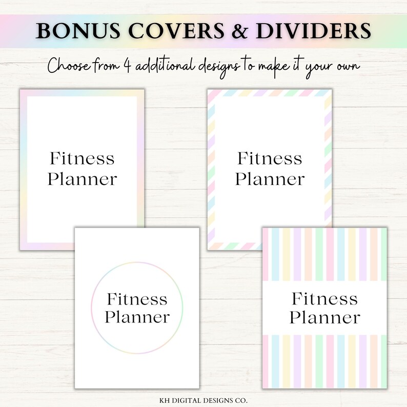 Fitness Planner Printable | Weight Loss Journal | Weekly Gym Tracker | Exercise & Nutrition Log | Adhd Wellness Planner | PDF | Rainbow image 5