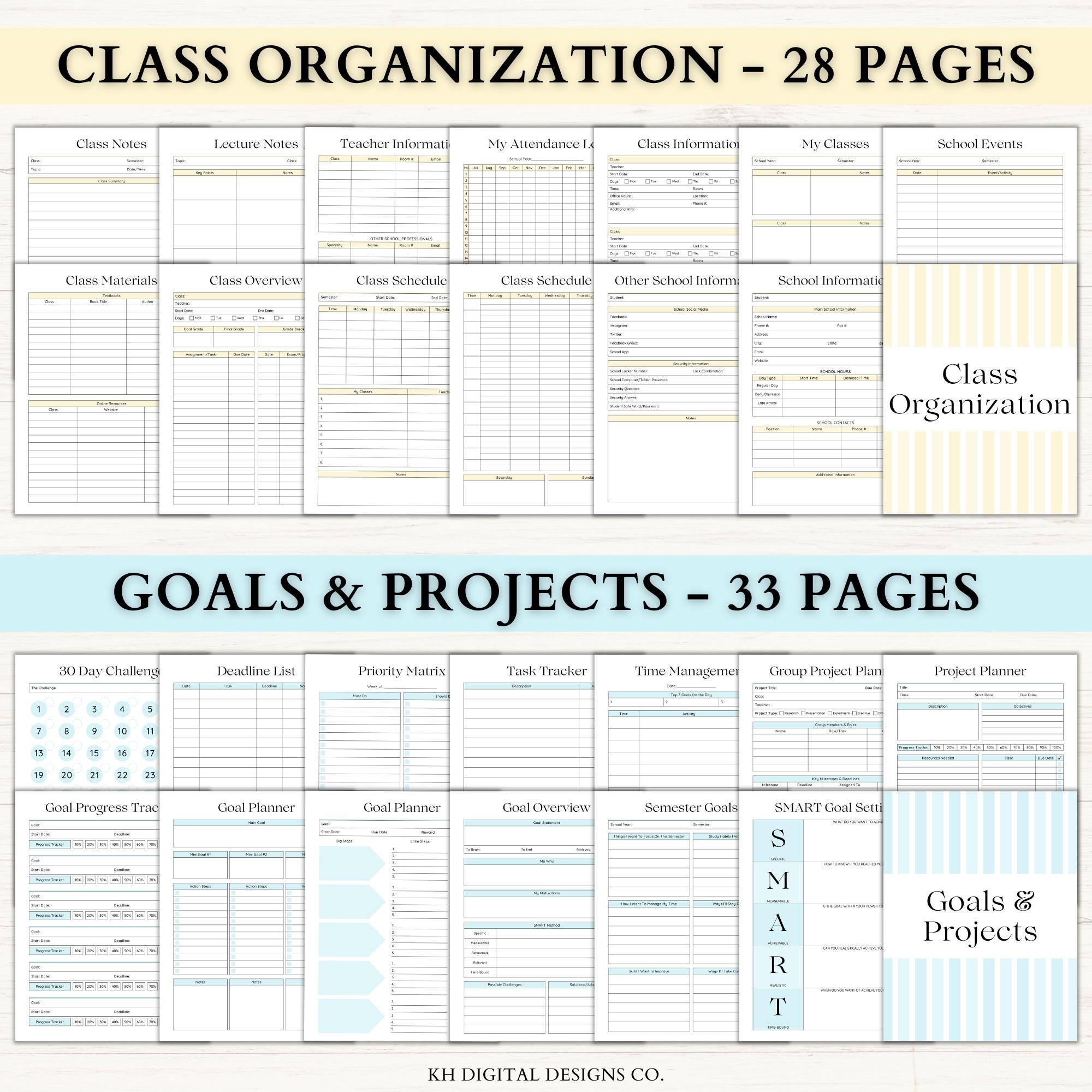 Student Academic Planner Printable | All-in-one High School Planner ...