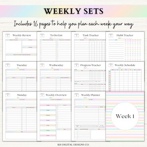 12 Week Planner Printable: Accomplish More in 12 Weeks Than Most Do in a Year (PDF) – Rainbow image 3