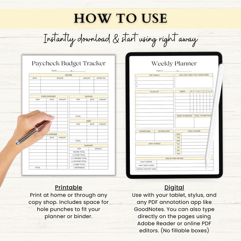 Home Management Binder | Printable Cleaning Schedule | Weekly Meal Planner | Budget Tracker | Household Organizer Checklist | PDF | 6 Colors image 8