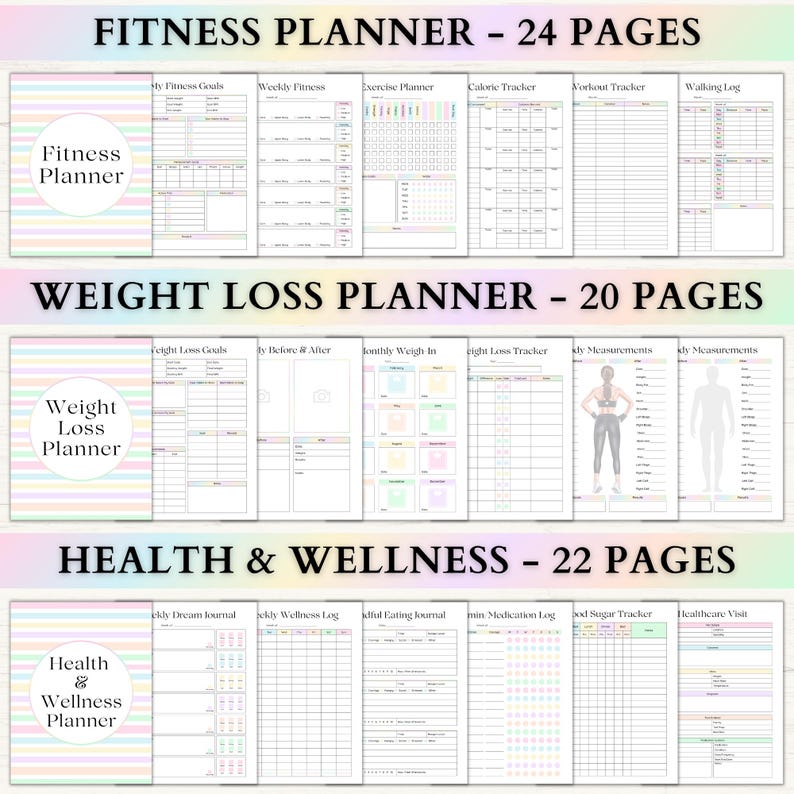 Ultimate Life Planner Printable Bundle – ADHD Productivity, Habit & Self-Care Organizer | Household, Travel and Emergency Tools | Rainbow imagem 6