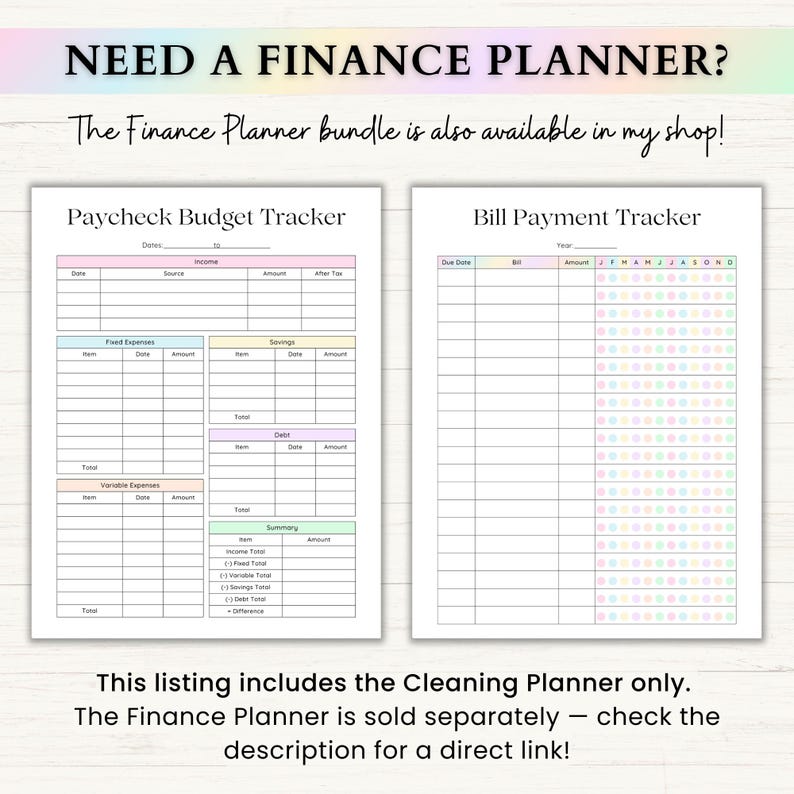 Cleaning Planner Printable | Adhd Adult Chore Chart | Home Maintenance & Declutter Planner | Weekly Cleaning Checklist | PDF | Rainbow afbeelding 15