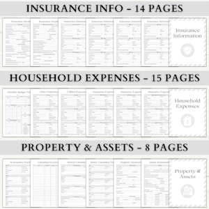 Emergency Binder Printable | In Case of Emergency Planner | Family Household Survival Binder | End of Life Planner | Death Binder PDF | Gray image 3