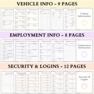 Emergency Binder Printable | End of Life Planner | Household Survival Binder | Family Emergency Planner | What If Binder | PDF | 6 Colors afbeelding 5