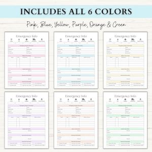 Emergency Binder Printable | End of Life Planner | Household Survival Binder | Family Emergency Planner | What If Binder | PDF | 6 Colors afbeelding 12