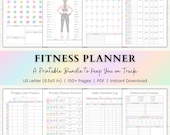 Fitness Planner Printable | Weight Loss Journal | Weekly Gym Tracker | Exercise & Nutrition Log | Adhd Wellness Planner | PDF | Rainbow