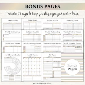 12 Week Planner Printable: Goal-Focused Planning System for Weekly Routines & Daily Progress (PDF) – Boho imagen 5