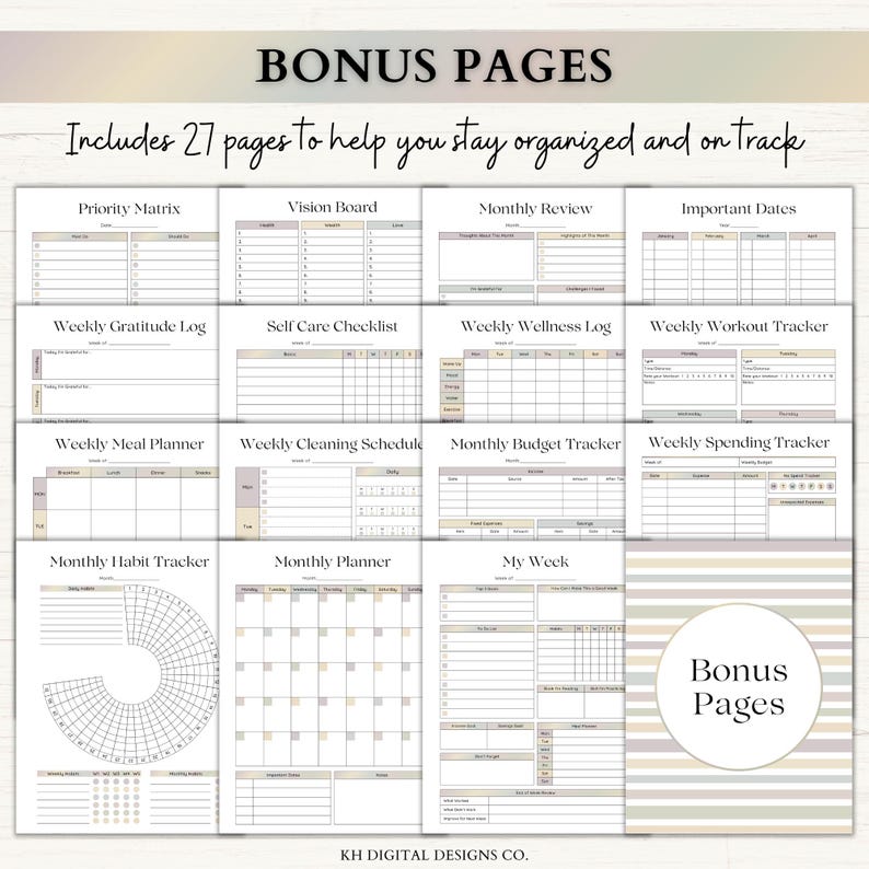 12 Week Planner Printable: Goal-Focused Planning System for Weekly Routines & Daily Progress (PDF) – Boho imagen 5