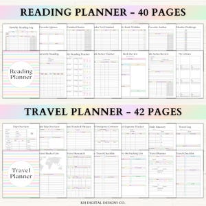 Ultimate Life Planner Printable Bundle – ADHD Productivity, Habit & Self-Care Organizer | Household, Travel and Emergency Tools | Rainbow imagem 7