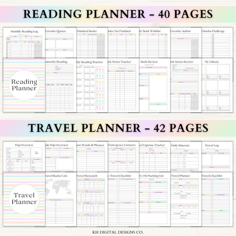 Ultimate Life Planner Printable Bundle – ADHD Productivity, Habit & Self-Care Organizer | Household, Travel and Emergency Tools | Rainbow imagem 7