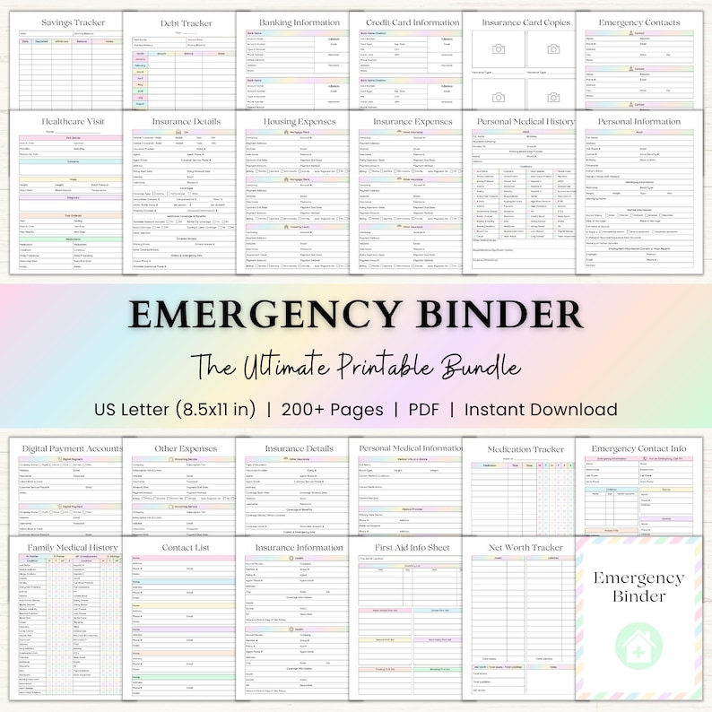 Emergency Binder Printable | End of Life Planner | Family Survival ...