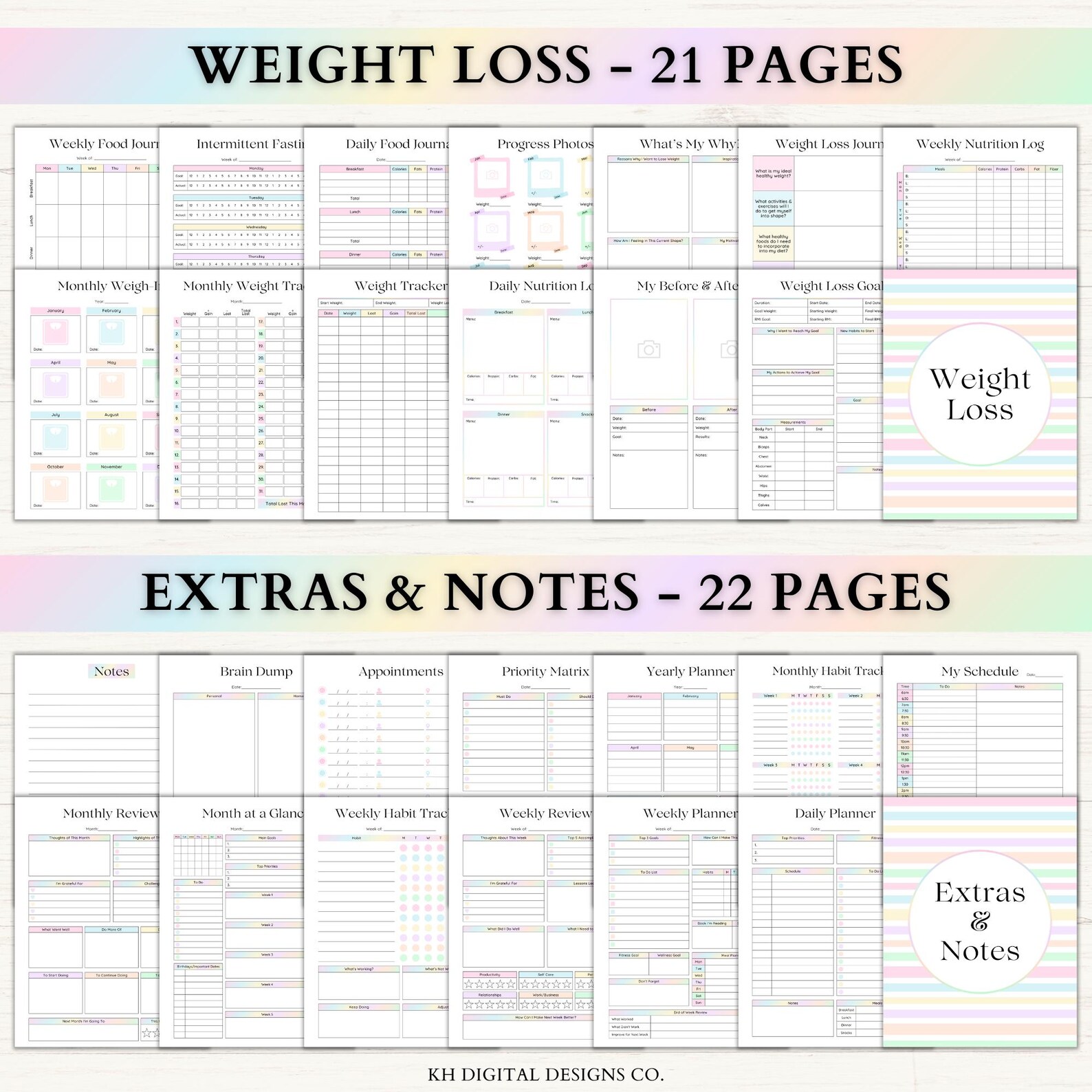 Fitness Planner Printable | Weight Loss Journal | Weekly Gym Tracker ...