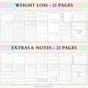 Fitness Planner Printable | Weight Loss Journal | Weekly Gym Tracker | Exercise & Nutrition Log | Adhd Wellness Planner | PDF | Rainbow image 4