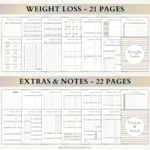 Fitness Planner Printable | Weight Loss Journal | Food & Calorie Tracker | Adhd Fitness Journey | Weekly Exercise Log | PDF | Boho image 4