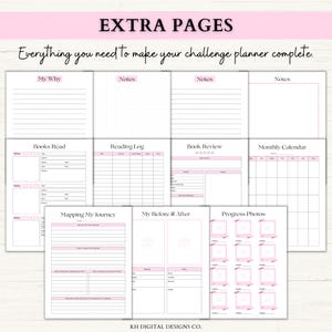 75 Day Challenge Printable Bundle: Workout Planner, ADHD Habit Tracker, Weight Loss Journal, 75 Soft + Medium Challenge (PDF) – 6 Colors image 8