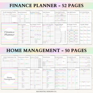 Ultimate Life Planner Printable Bundle – ADHD Productivity, Habit & Self-Care Organizer | Household, Travel and Emergency Tools | Rainbow imagem 5
