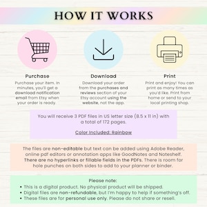 Fitness Planner Printable | Weight Loss Journal | Weekly Gym Tracker | Exercise & Nutrition Log | Adhd Wellness Planner | PDF | Rainbow image 8