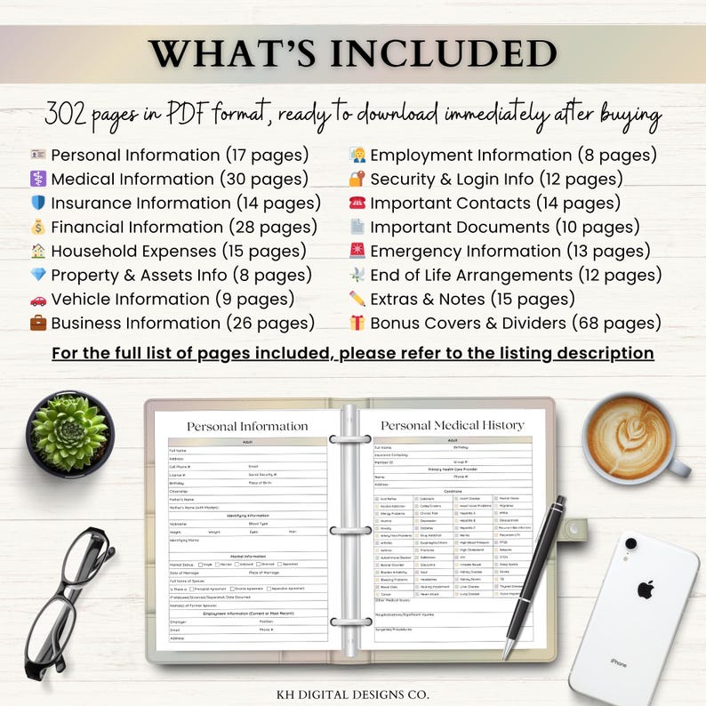 Emergency Binder Printable | End of Life Planner | Household Family Survival Binder | In Case of Emergency Disaster Planner | PDF | Boho image 9
