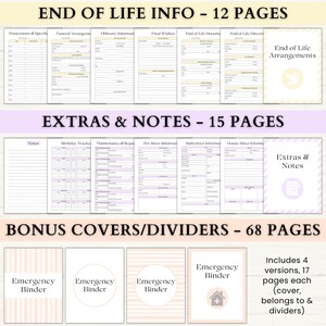 Emergency Binder Printable | End of Life Planner | Household Survival Binder | Family Emergency Planner | What If Binder | PDF | 6 Colors afbeelding 7