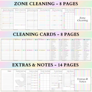 Cleaning Planner Printable | Adhd Adult Chore Chart | Home Maintenance & Declutter Planner | Weekly Cleaning Checklist | PDF | Rainbow afbeelding 5