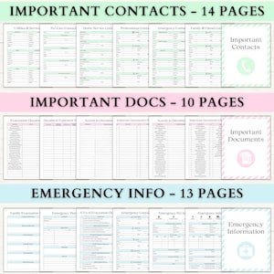 Emergency Binder Printable | End of Life Planner | Household Survival Binder | Family Emergency Planner | What If Binder | PDF | 6 Colors afbeelding 6