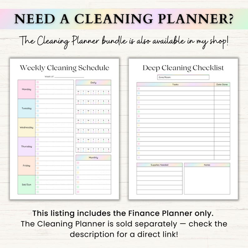 Finance Planner Printable | Adhd Budget Binder | Debt Payoff Tracker | Savings Challenge | Monthly Bill Organizer | PDF | Rainbow image 14