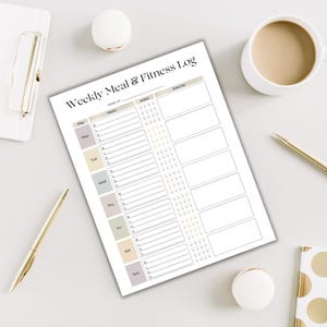 Fitness Planner Printable | Weight Loss Journal | Food & Calorie Tracker | Adhd Fitness Journey | Weekly Exercise Log | PDF | Boho image 10