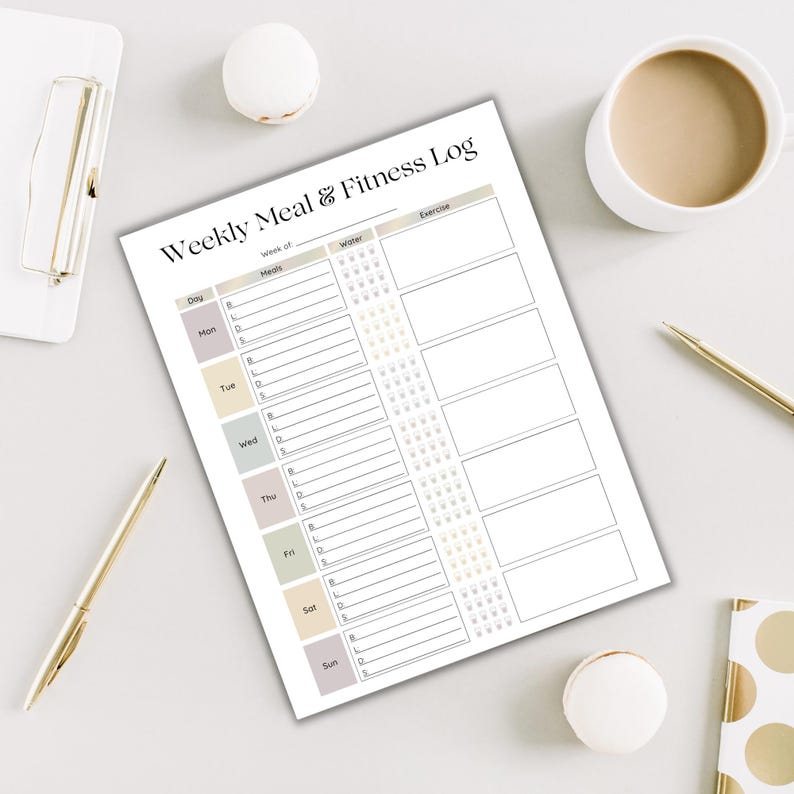 Fitness Planner Printable | Weight Loss Journal | Food & Calorie Tracker | Adhd Fitness Journey | Weekly Exercise Log | PDF | Boho image 10