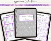 75 Medium Challenge Hyperlinked Planner | Workout Planner | 75 Day Fitness Journal | Tik Tok Challenge | 75 Medium Digital Tracker | 75 Day