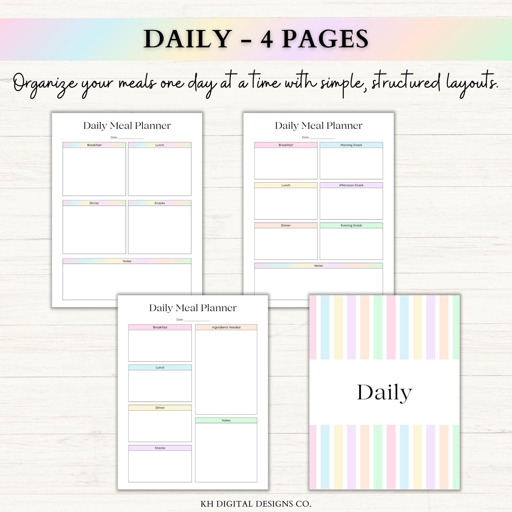 Meal Planner Printable Bundle | Weekly & Monthly Meal Planning System ...