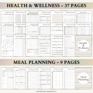 Fitness Planner Printable | Weight Loss Journal | Food & Calorie Tracker | Adhd Fitness Journey | Weekly Exercise Log | PDF | Boho image 3