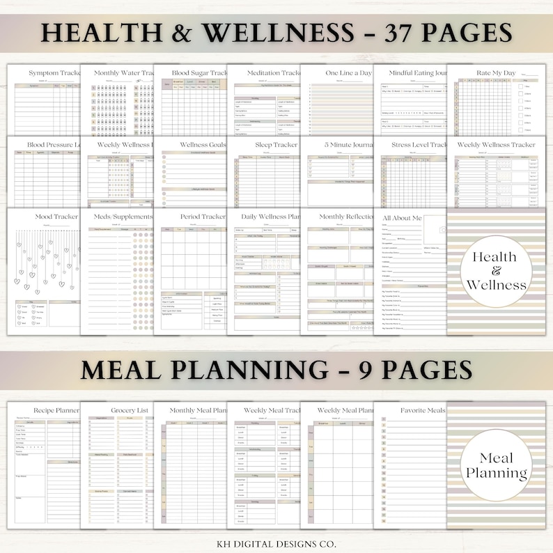 Fitness Planner Printable | Weight Loss Journal | Food & Calorie Tracker | Adhd Fitness Journey | Weekly Exercise Log | PDF | Boho image 3