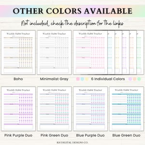 Ultimate Life Planner Printable Bundle – ADHD Productivity, Habit & Self-Care Organizer | Household, Travel and Emergency Tools | Rainbow imagem 16