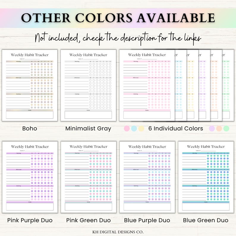 Ultimate Life Planner Printable Bundle – ADHD Productivity, Habit & Self-Care Organizer | Household, Travel and Emergency Tools | Rainbow imagem 16