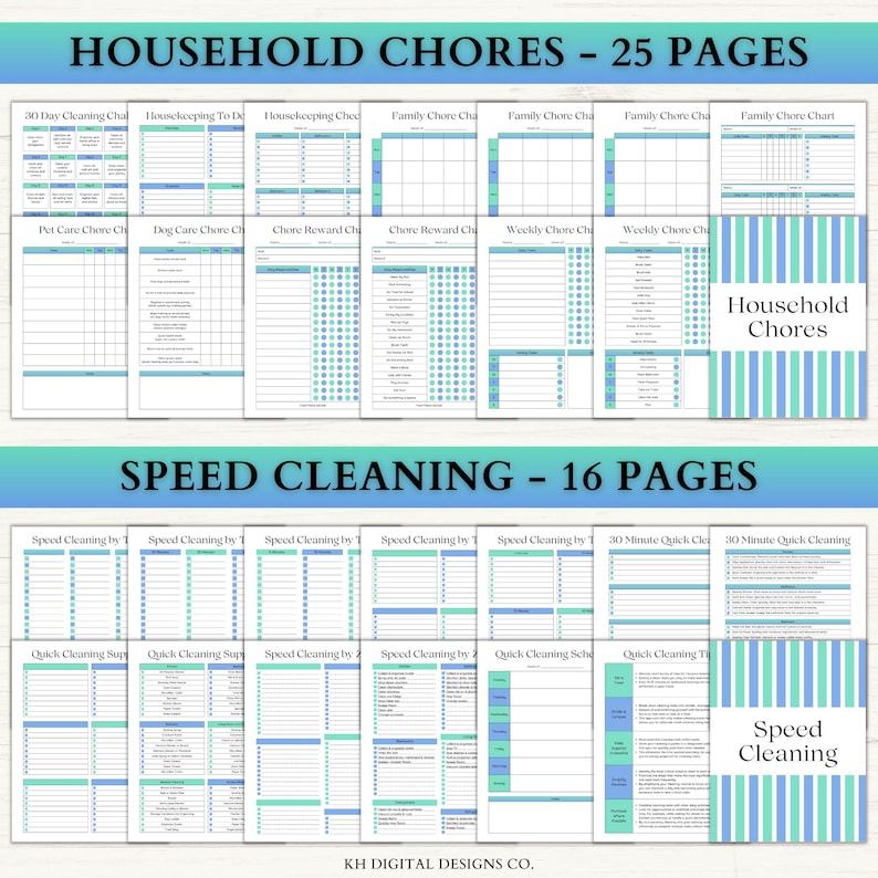 Cleaning Planner Printable | Adhd Family Chore Chart | Home Maintenance ...