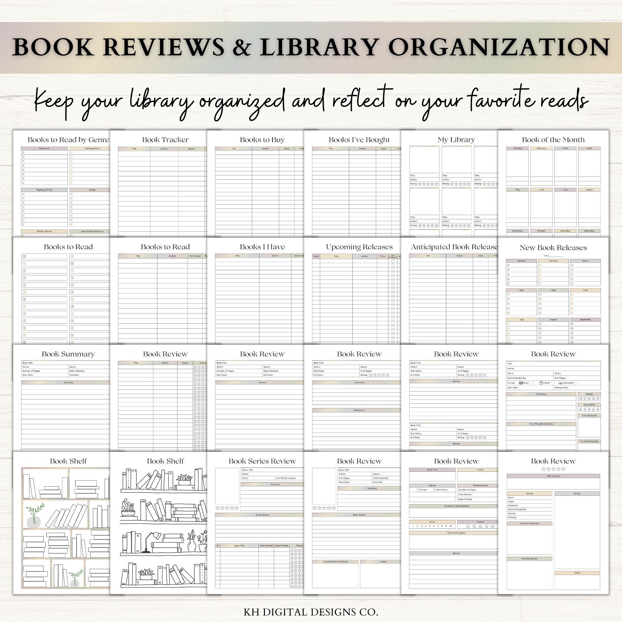 Reading Journal Printable | Book Review Log | Reading Challenge | Book ...