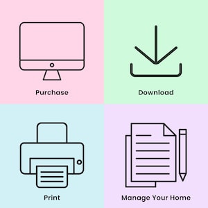 Home Management Binder | Printable Cleaning Schedule | Weekly Meal Planner | Budget Tracker | Household Organizer Checklist | PDF | 6 Colors image 11