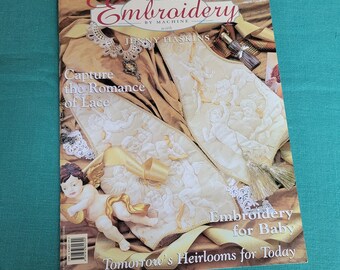 Vintage Embroidery Magazine - Creative Embroidery by Machine with Jenny Hastings - Volume I No 2 (1998) - Pattern Sheet Included