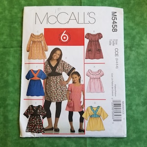 McCall&#39;s M5458 UNCUT and FACTORY FOLDED - Children&#39;s and Girls&#39; Tops and Dresses - Size Cce:3, 4, 5, 6 (2007) Sewing Pattern - 6 Great Looks